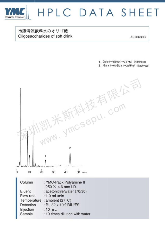 液相色譜法測(cè)定飲料中棉子糖與水蘇糖 液相色譜法測(cè)定飲料中棉子糖與水蘇糖
