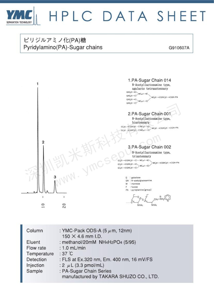 HPLC檢測(cè)吡啶氨基糖鏈化合物 HPLC檢測(cè)吡啶氨基糖鏈化合物