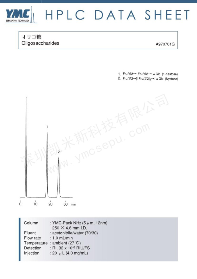 低聚糖(寡糖)的液相色譜圖 低聚糖(寡糖)的液相色譜圖