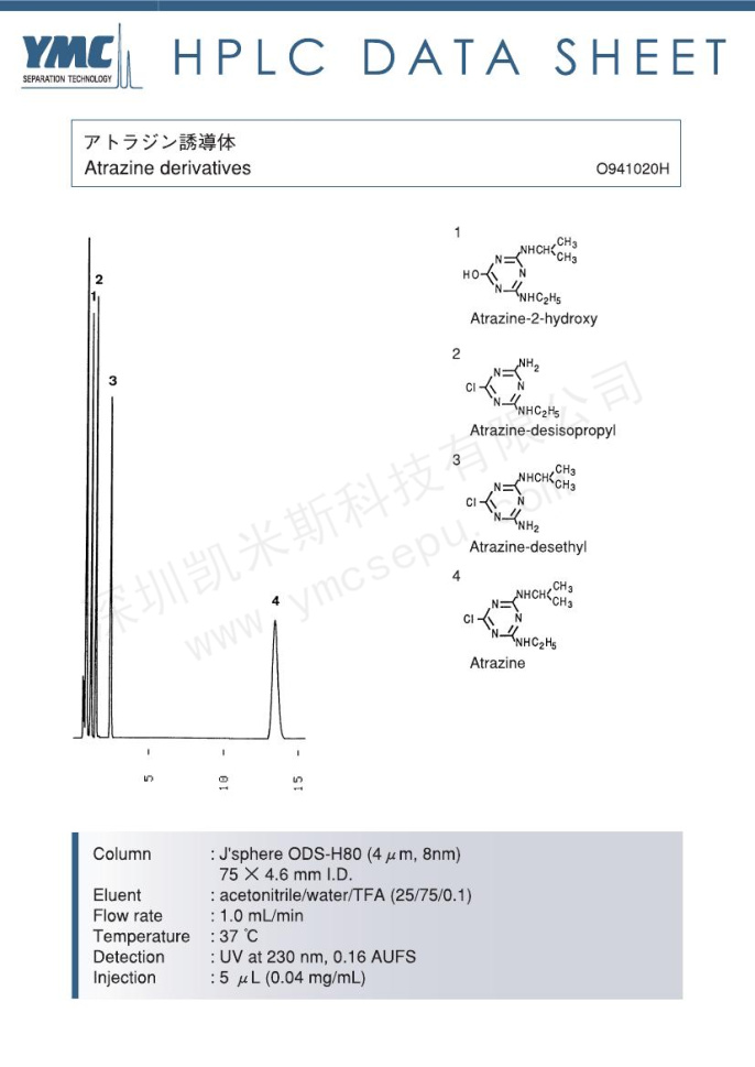 液相色譜法檢測阿特拉津衍生物 液相色譜法檢測阿特拉津衍生物